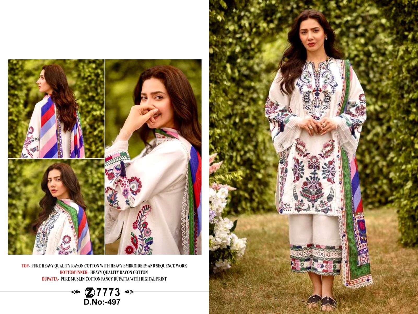 Anamsa 497 Rayon Cotton Embroidered Pakistani Suit Wholesale Price In Surat